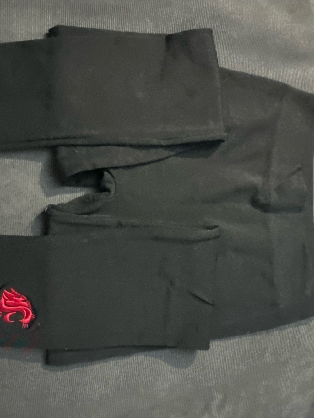 Washington State Fleece Black Leggings with Red Embroidered Accent